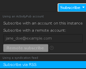 Image of PeerTube subscribe button